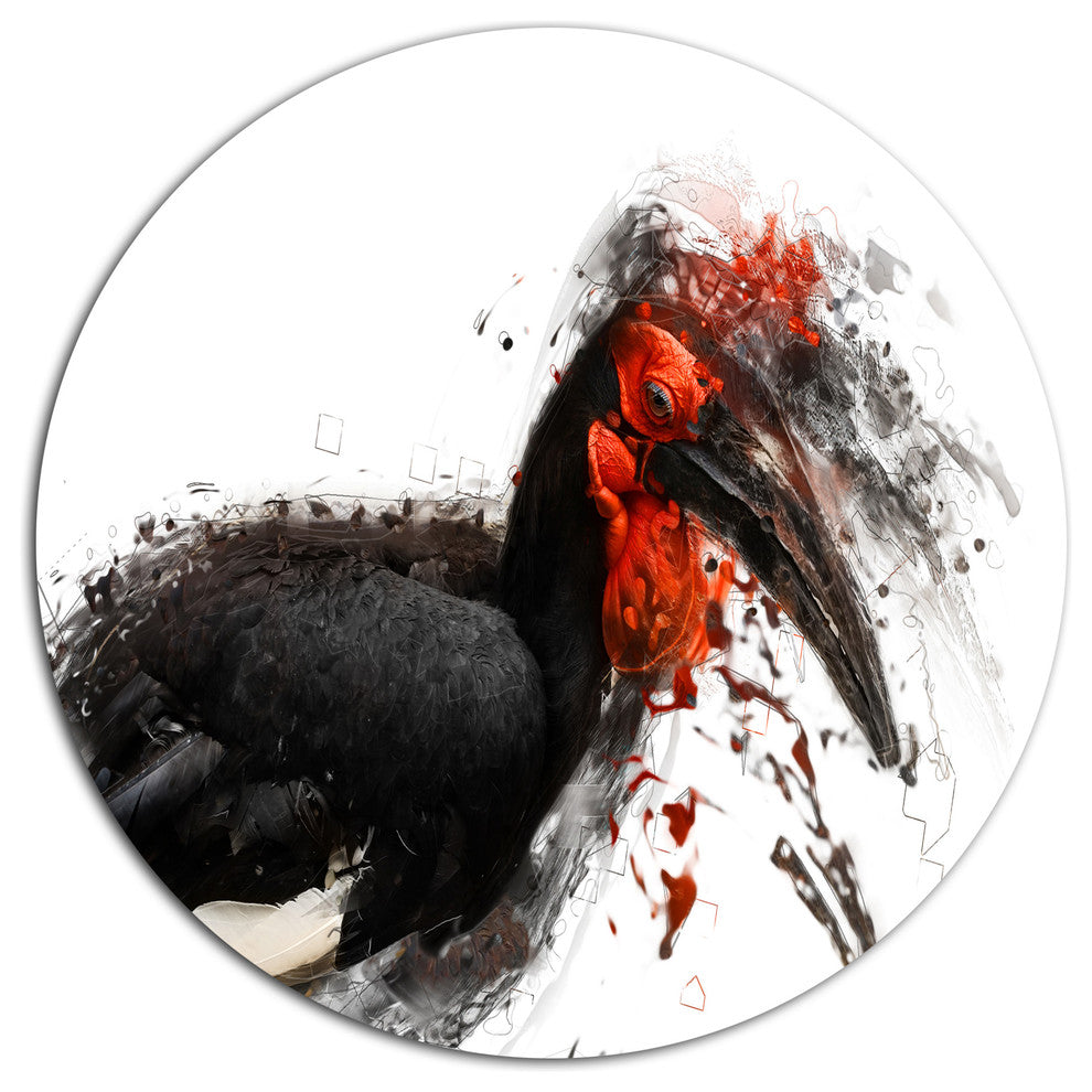Relaxing Exotic Bird, Animal Disc Metal Artwork, 23"