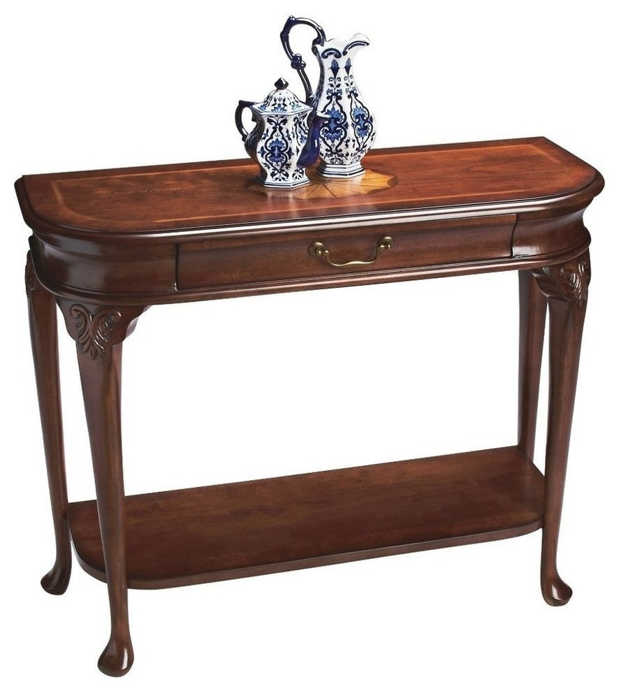 Ridgeland Console Table, Cherry, Dark Brown