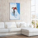 "Skiing" Mixed Media Iron Hand Painted Dimensional Wall Art, 32"x48"
