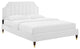 Sienna Performance Velvet Full Platform Bed, White