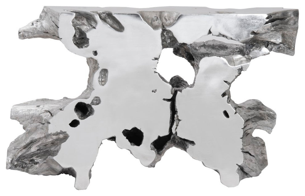 Venice Freeform Console, Silver Leaf