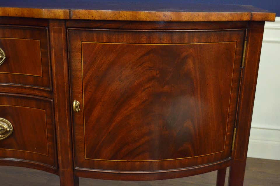 Mahogany Hepplewhite Serpentine Sideboard by Leighton Hall