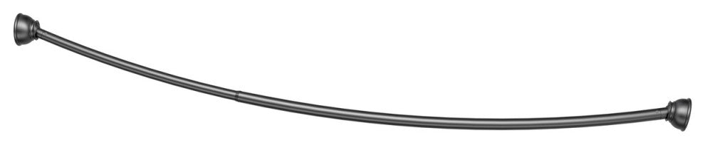 Shower Rod, Curved, Chrome, Matte Black