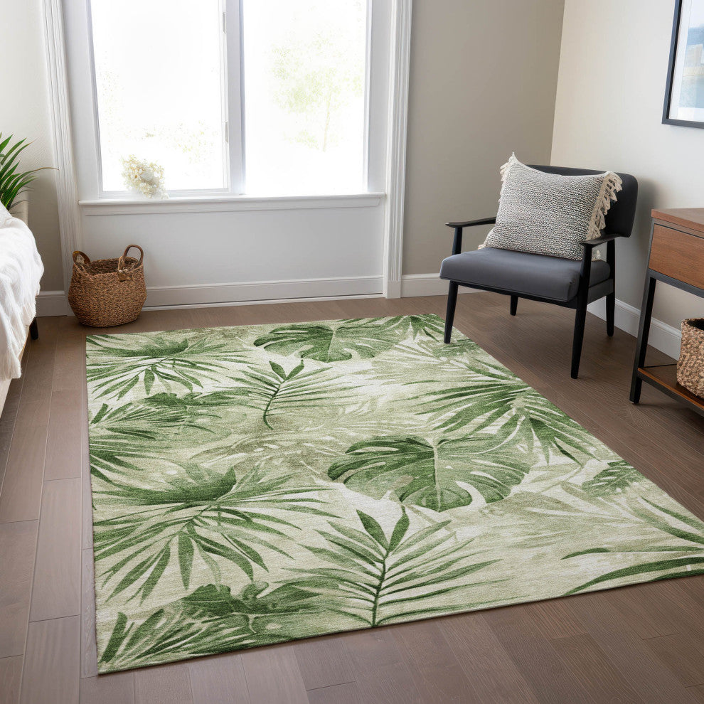 Machine Washable Indoor/Outdoor Chantille ACN1886 Aloe 9' x 12' Rug