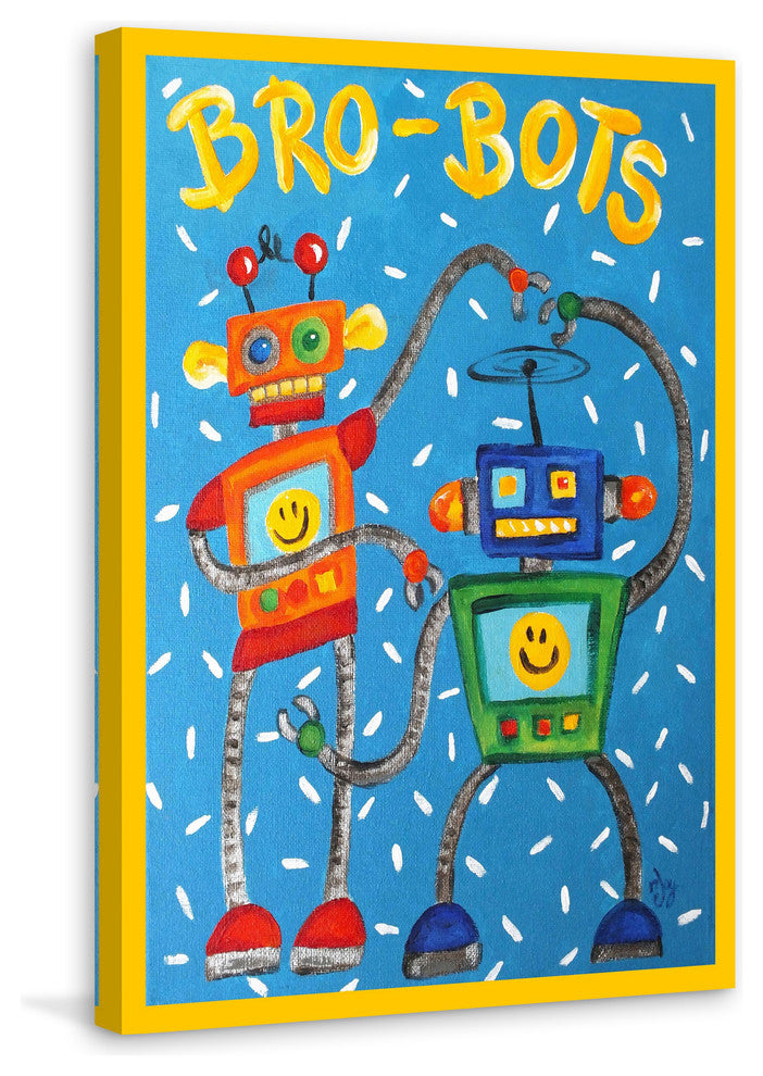Marmont Hill, "Brobots" by Nicola Joyner Painting Print on Wrapped Canvas, 24x36