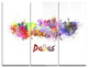 "Dallas Skyline" Glossy Metal Wall Art, 3 Panels, 36"x28"