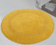 Saffron Fabs Bath Rug 36" Reversible Hand Knit Crochet Lace Border, Yellow