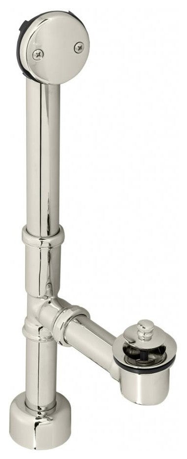 All Exposed Pull & Bath Drain, 14" Make-Up, 17 Ga. Tubing, Polished Nickel