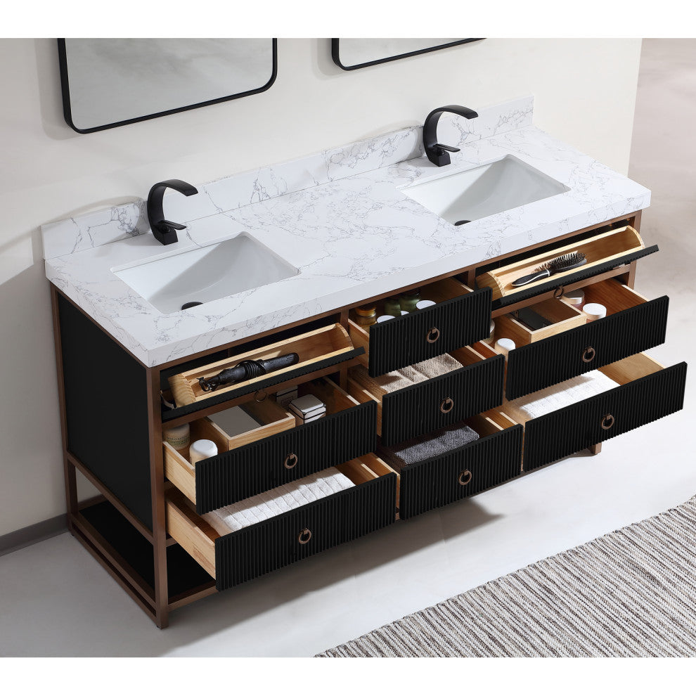 Vanity With Mirror,Sconce,Faucet Included