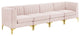 Triumph Channel Tufted Performance Velvet 4-Seater Sofa - Pink