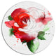 Red Hand-Drawn Rose Illustration, Floral Disc Metal Wall Art, 11"