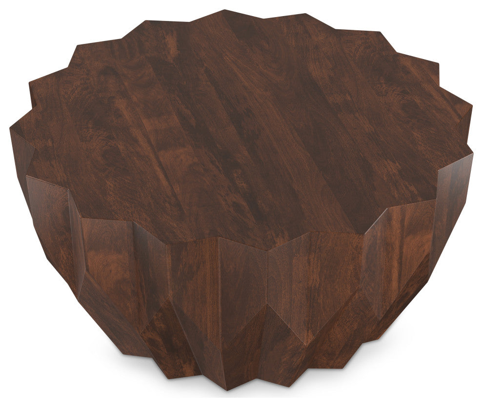 Turnbull Solid Mango Wood Coffee Table, Walnut
