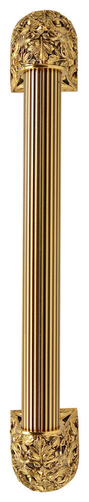 Acanthus Appliance Pull, 24k Satin Gold, 12", Fluted