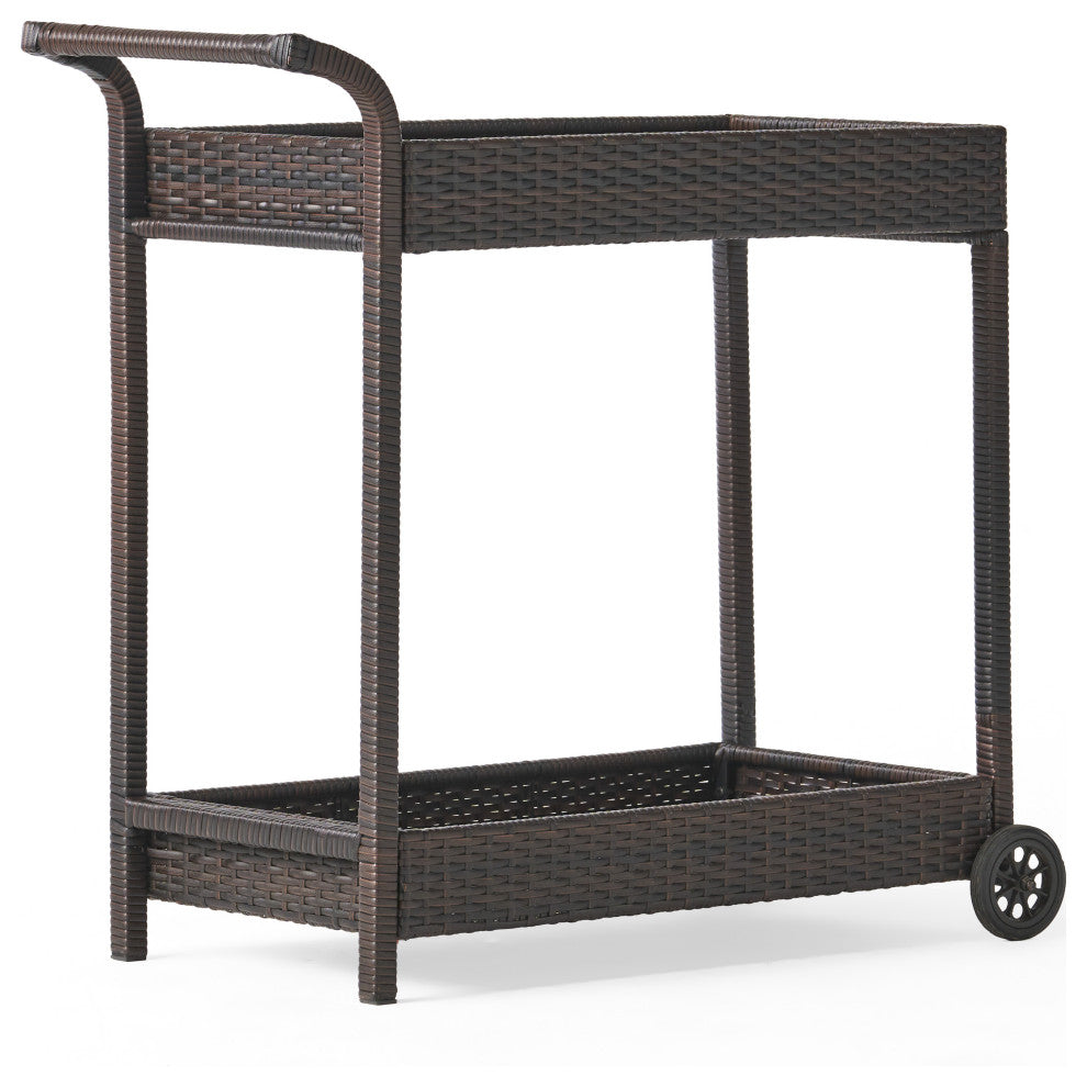 GDF Studio Baja Outdoor Wicker Bar Cart