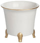 Jaipur Cachepot, White and Gold, Large