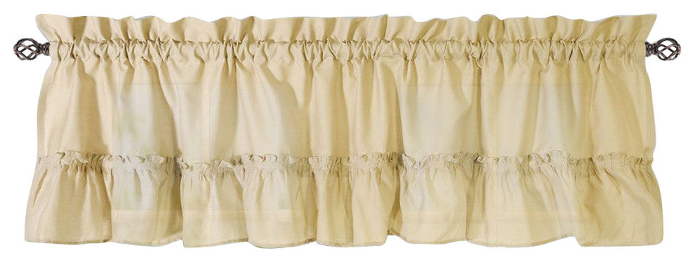 Ellis Curtain Stacey 54"x13" Ruffled Filler Valance, Almond