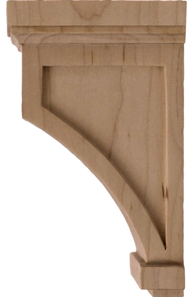 4 1/4"W x 4 1/4"D x 7"H Fluted Corbel, Red Oak