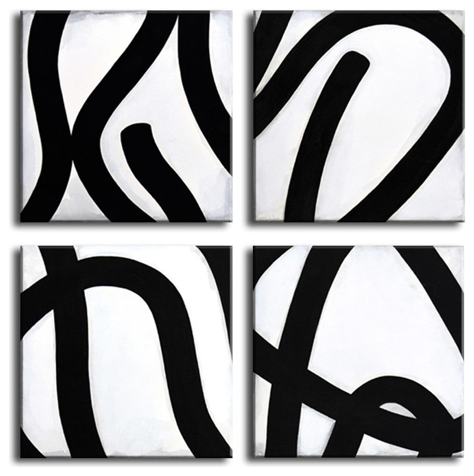 Ready2HangArt 'Curves I-IV' by Norman Wyatt Jr. 4-PC Canvas Art Set, 4-Pcs: 30"