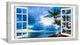 "Window Open To Cloudy Blue Sky" Landscape Wall Art Print, 32"x16"