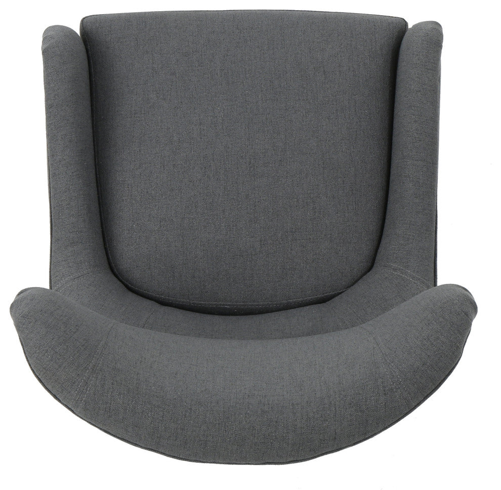 GDF Studio Quinn Navy Blue Fabric Sofa Chair, Charcoal