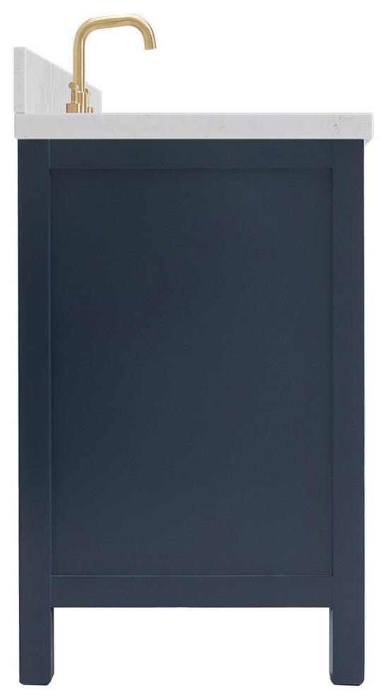 Ariel Cambridge 42" Left  Single Rectangle Sink Vanity, Carrara Quartz