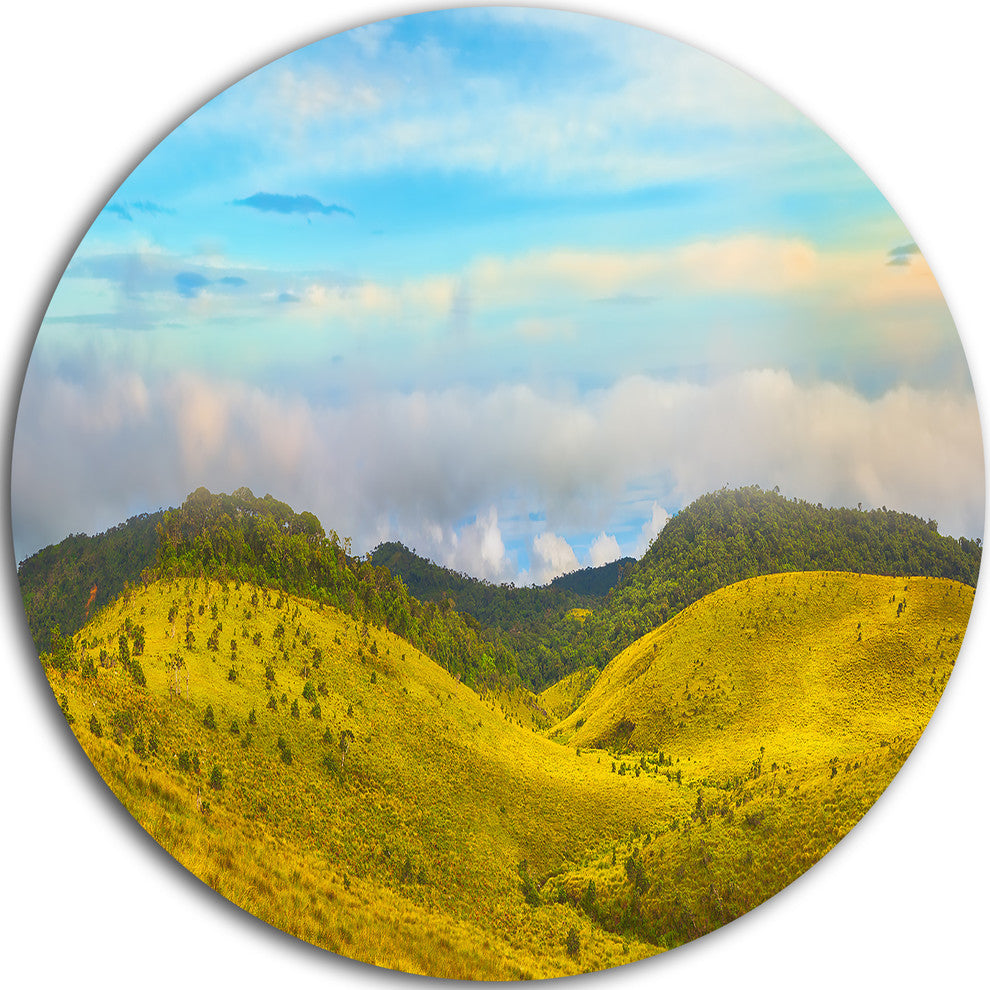 The Horton Plains Green Panorama, Landscape Round Wall Art, 38"