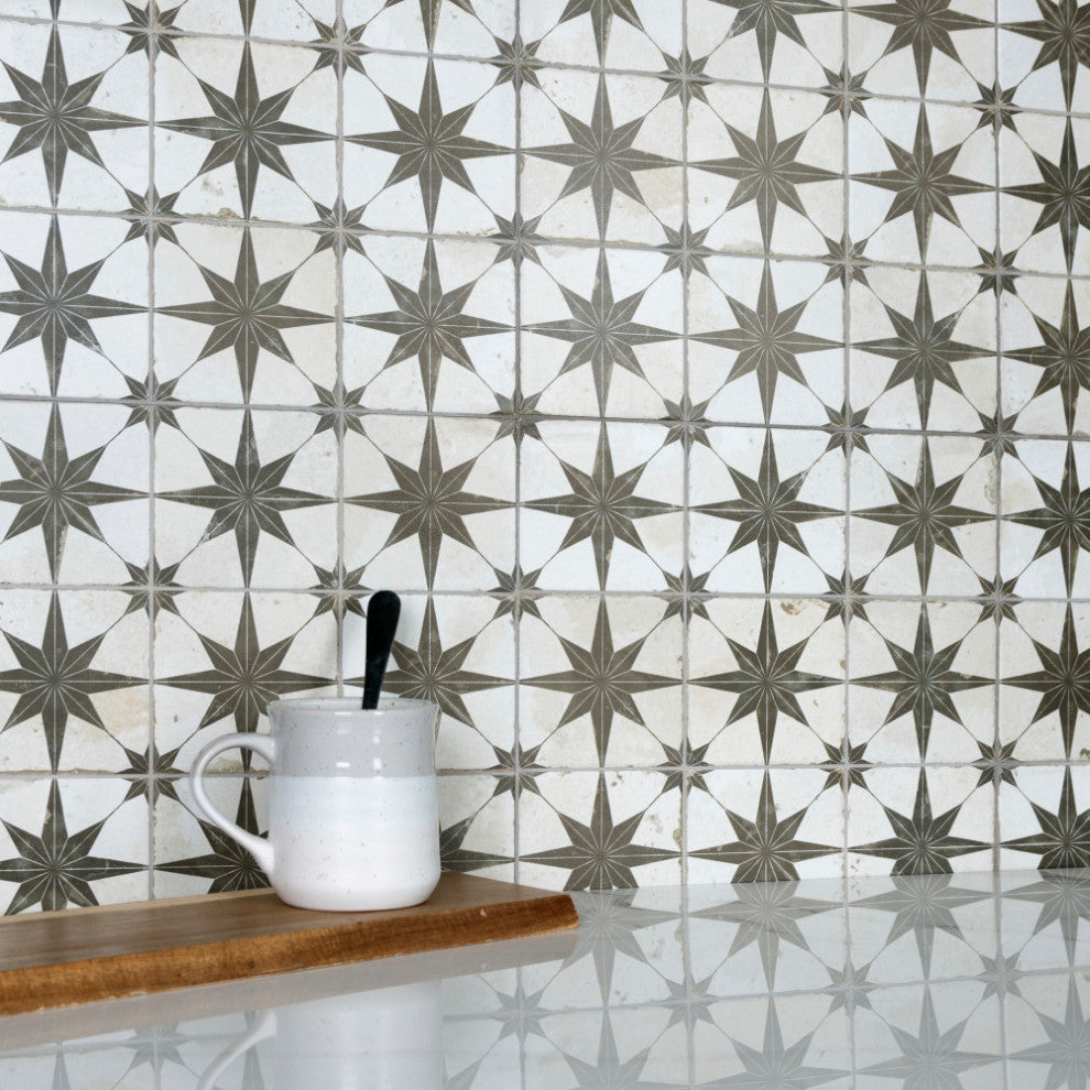 Harmonia Kings Star Nero Ceramic Floor and Wall Tile