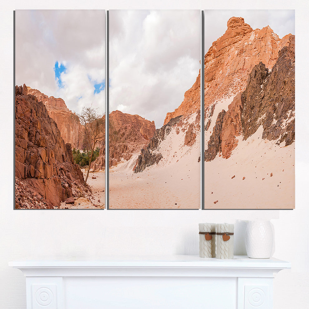 "Fantastic Panorama of White Canyon" Metal Wall Landscape, 3 Panels, 36"x28"