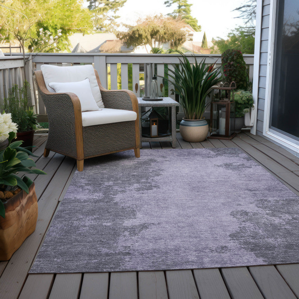 Machine Washable Indoor/Outdoor Chantille ACN1902 Purple 10' x 14' Rug