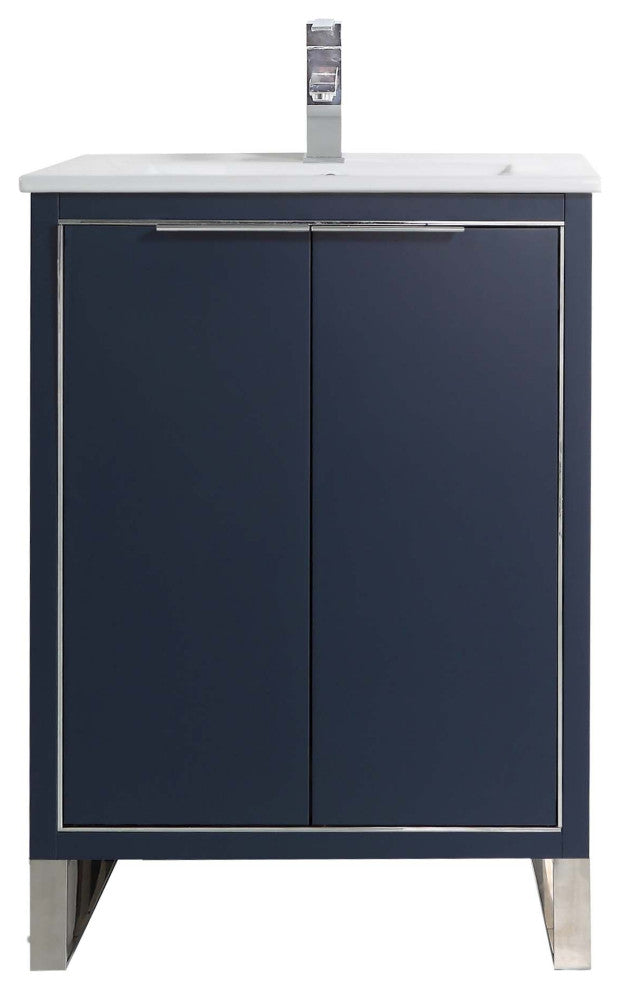 Fine Fixtures Opulence Collection Bathroom Vanity with White Ceramic Sink