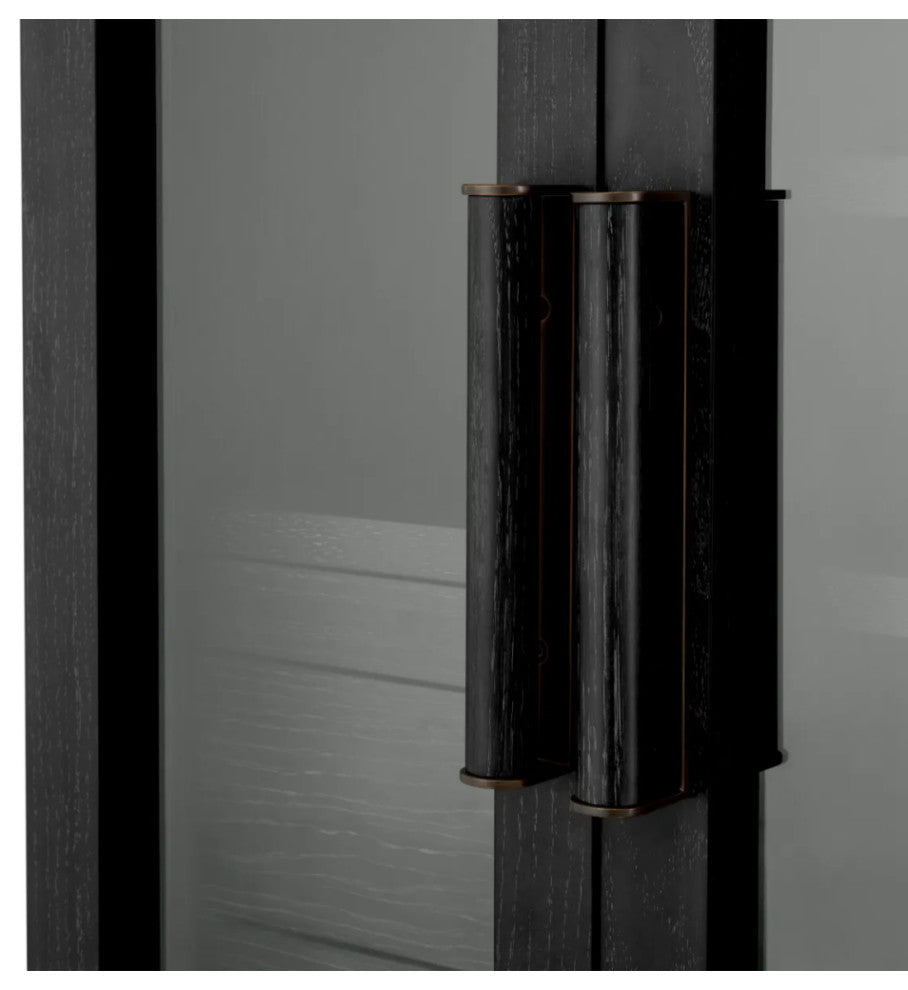 Charcoal Oak Bar Cabinet, Eichholtz Connaught
