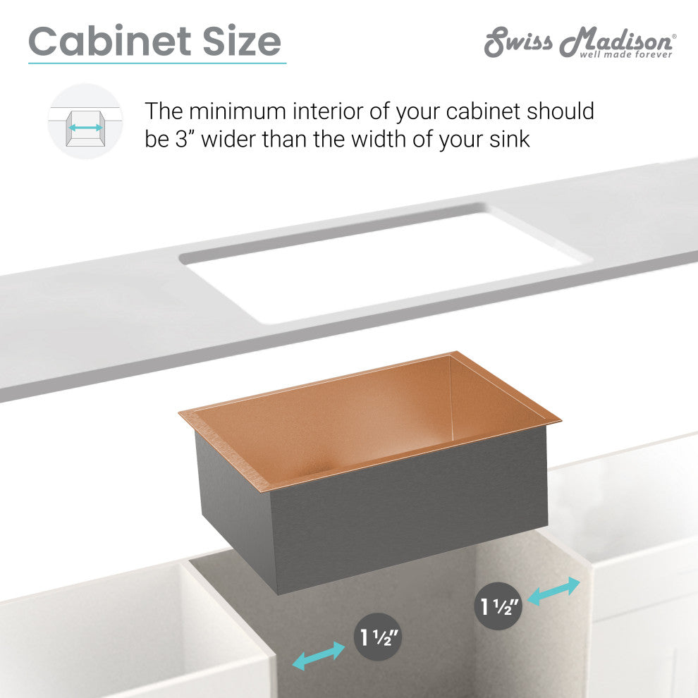 Rivage 33"x20" Stainless Steel, Dual Basin, Undermount Kitchen Sink, Rose Gold