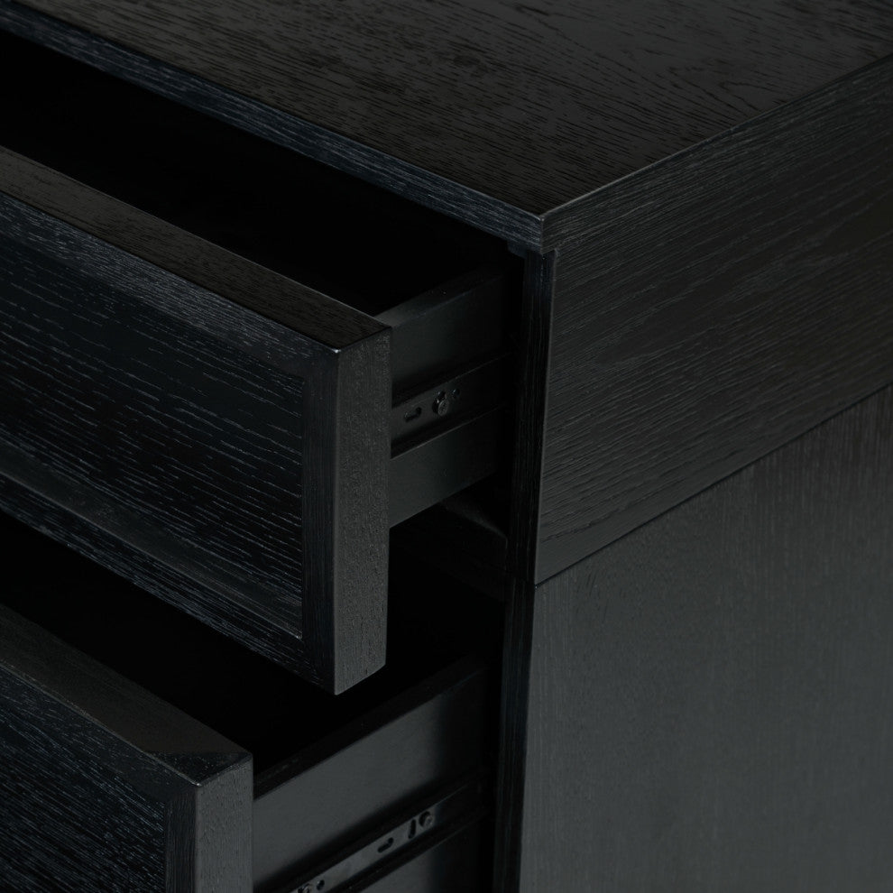 Safavieh Couture Zeus 7 Drawer Wood Desk, Black