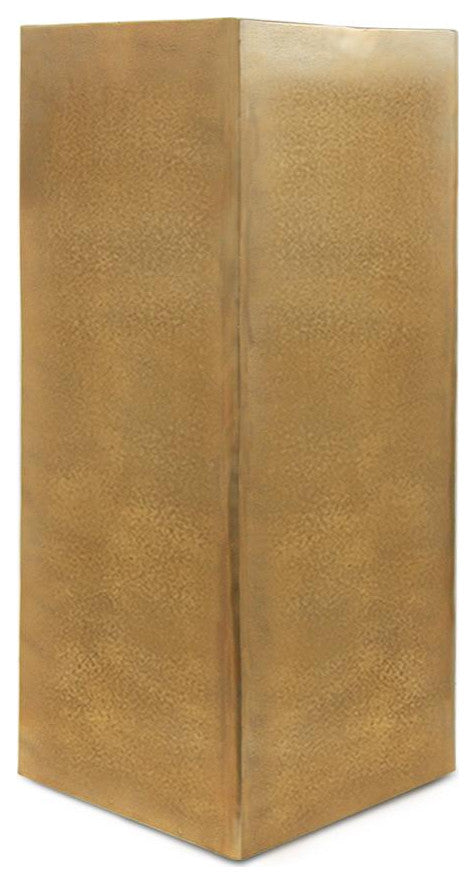 Aluminum Square Tall Pedestal, Gold, Large