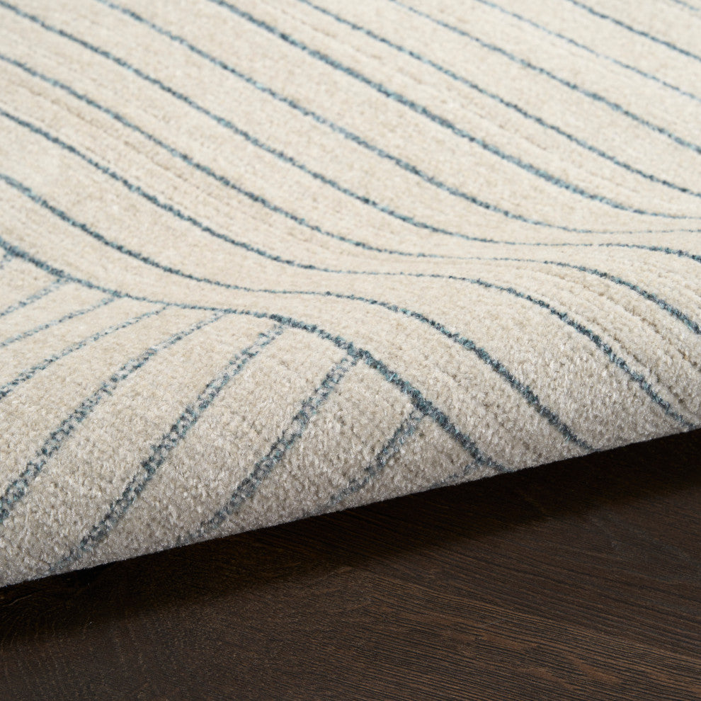 Nourison Washable Decor 7'10" x 10' Cream Blue Modern Indoor Rug