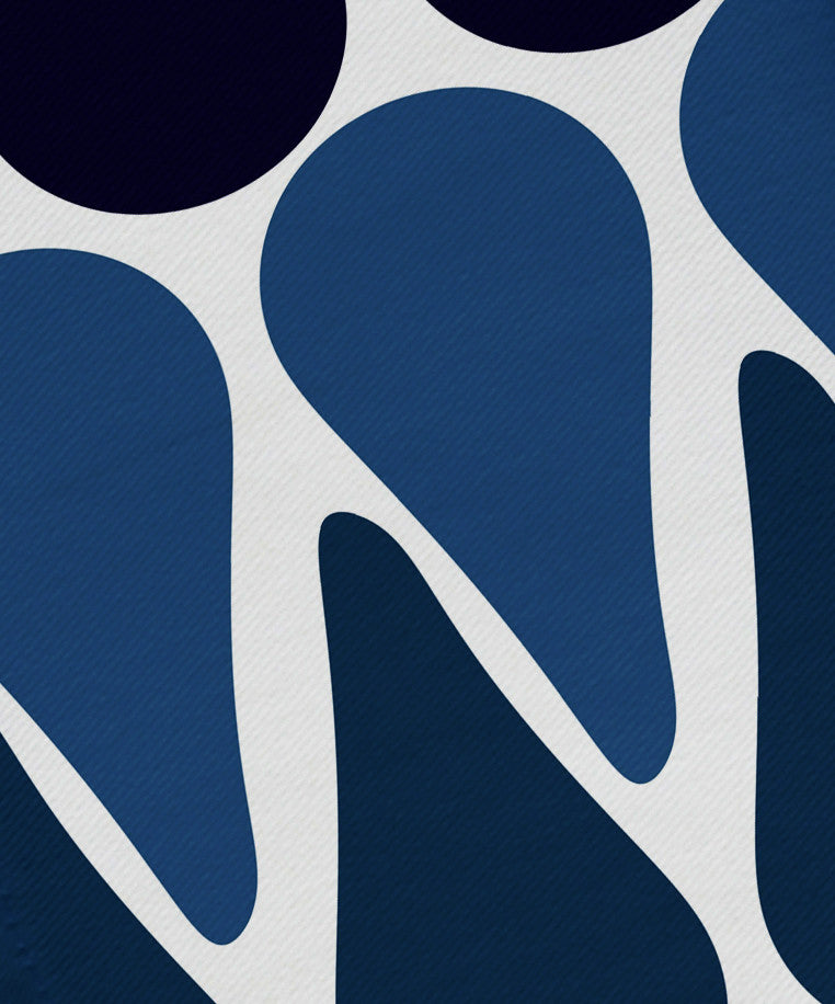 22"x22" Watermelon Seeds, Geometric Print Napkin, Navy Blue, Set of 4