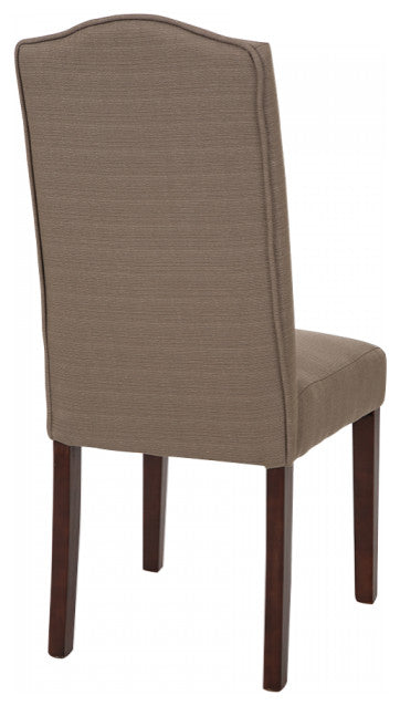 Gray Upholstered Dining Chair With Studs, Set of 2
