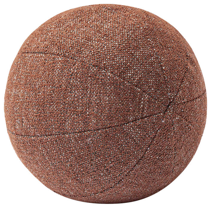 Boba Round Pillow, Red Sedona Basketweave Textured, 14"