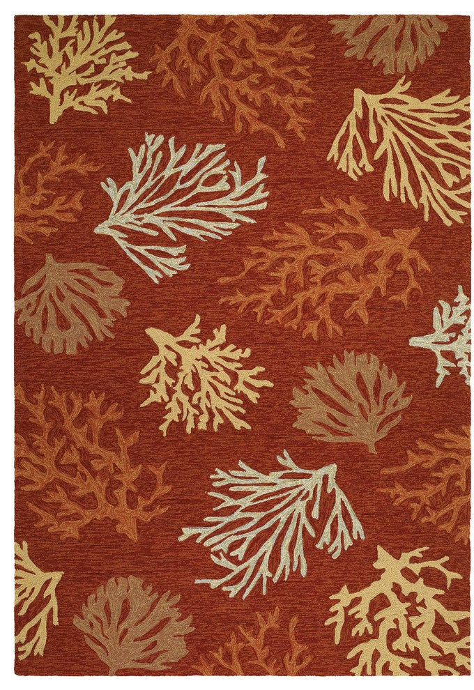Couristan Outdoor Escape Sea Reef Indoor/Outdoor Area Rug, Terra Cotta, 2'x4'