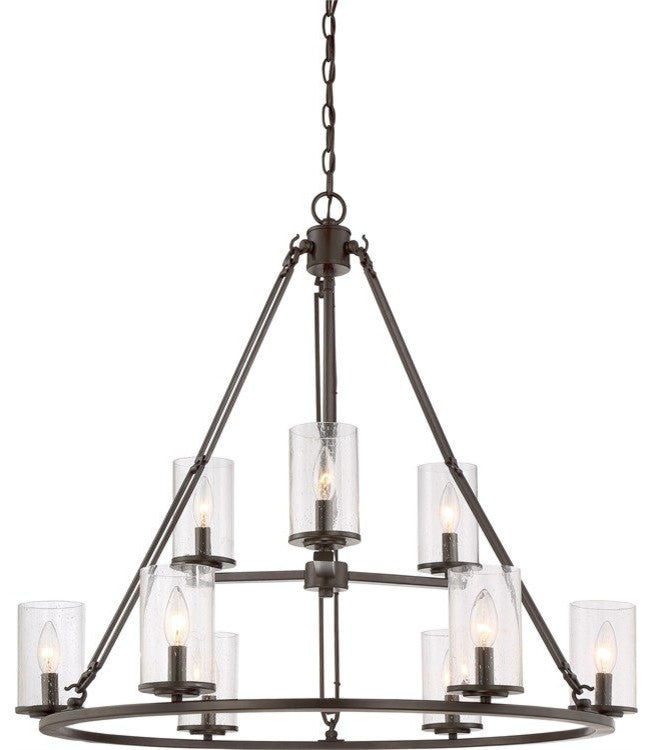 Quoizel BCN5009WT Nine Light Chandelier Buchanan Western Bronze
