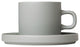Pilar Coffee Cups With Saucers, Set of 2, Mirage Gray