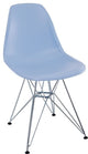 White Eiffel Side Chair Wire Base, Blue