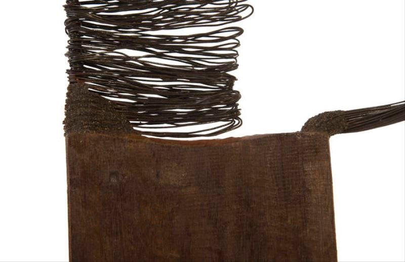 Luxe Modern Horse Wood Block Wire Sculpture | Contemporary Equestrian Art