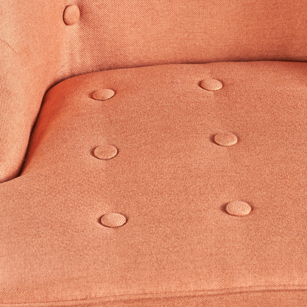 GDF Studio Adelina Contemporary Upholstered Accent Chair with Nailhead Trim, Orange