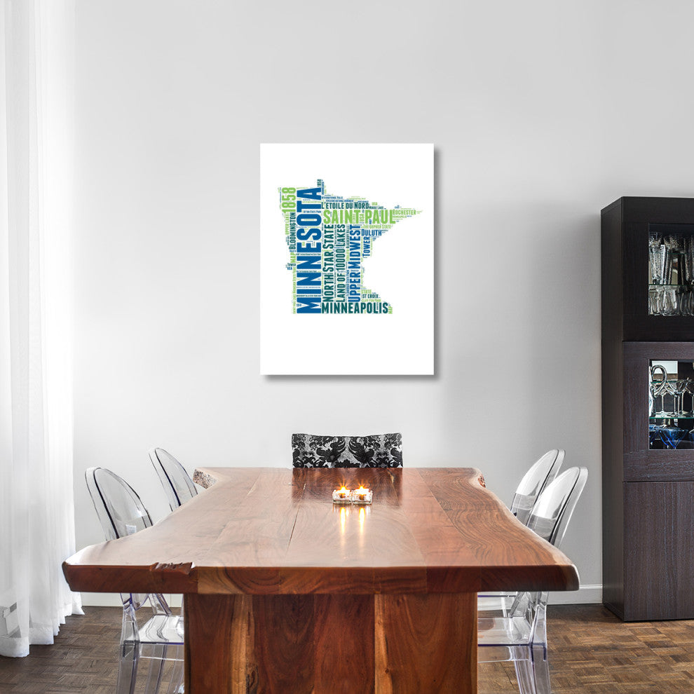 "Minnesota Word Cloud Map" Fine Art Print