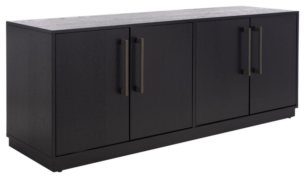 Safavieh Couture Mallory 4 Door Media Stand, Black