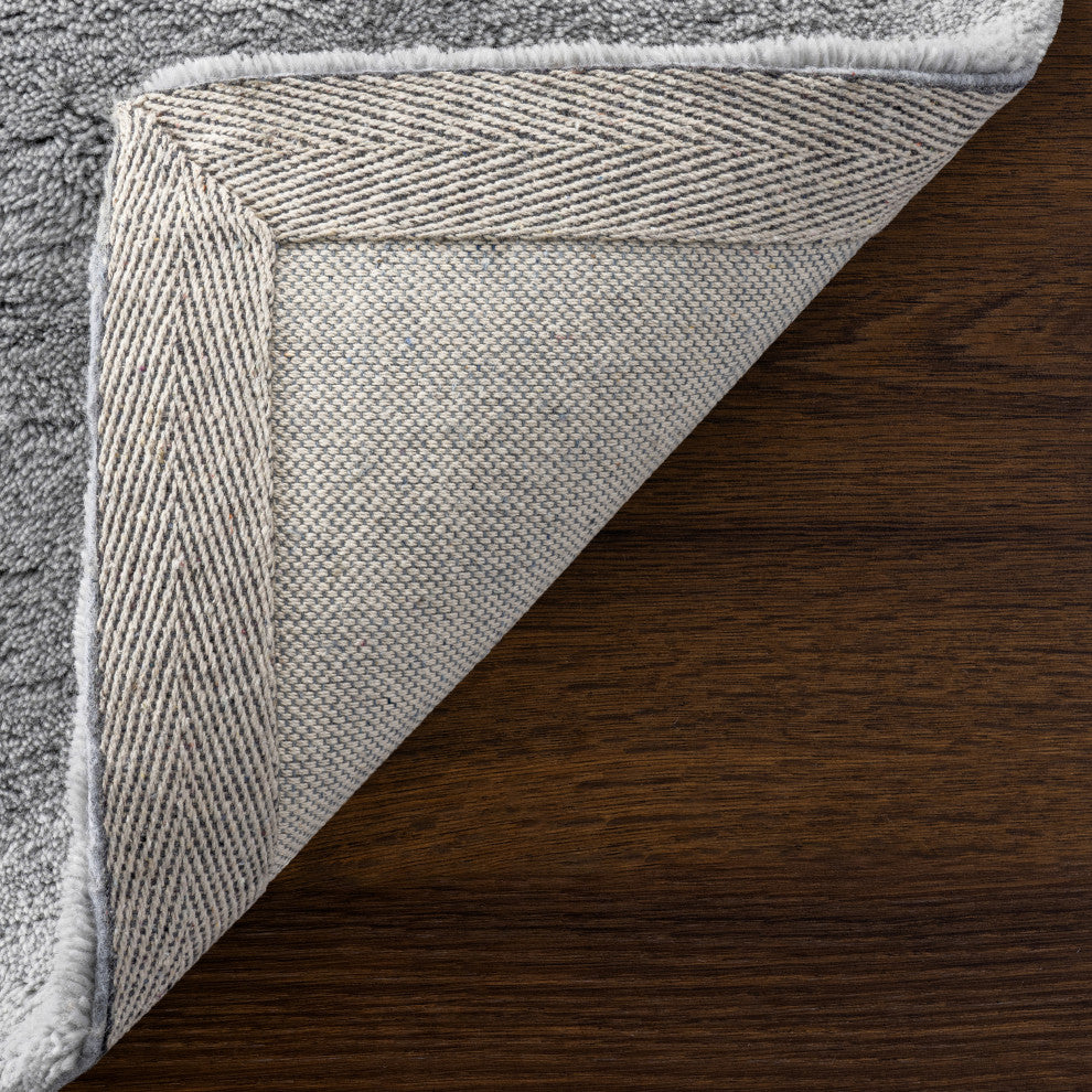 Gaia New Zealand Wool Shag Area Rug, Grey 9' x 12'