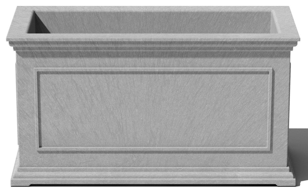 Brixton Long Planter, 33", Gray