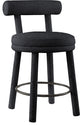 Parlor Black Boucle Fabric Stool, Set of 2, Black