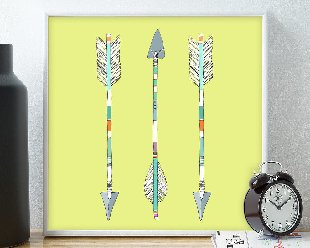 "Arrows Trio" Fine Art Print by Annie L. Bailey, 16"x16"
